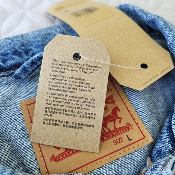 Levi's Hybrid Ex Boyfriend Trucker Jacket Sz. L - Picture 3 of 14